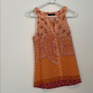 Sanctuary Peach and Orange patterned top M